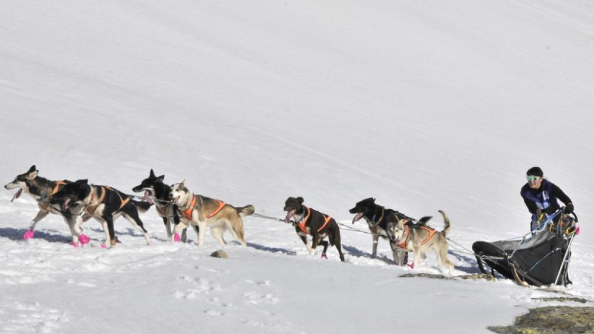 La musher Sara Armedariz fue tercera en la general.-VALENTÍN GUISANDE