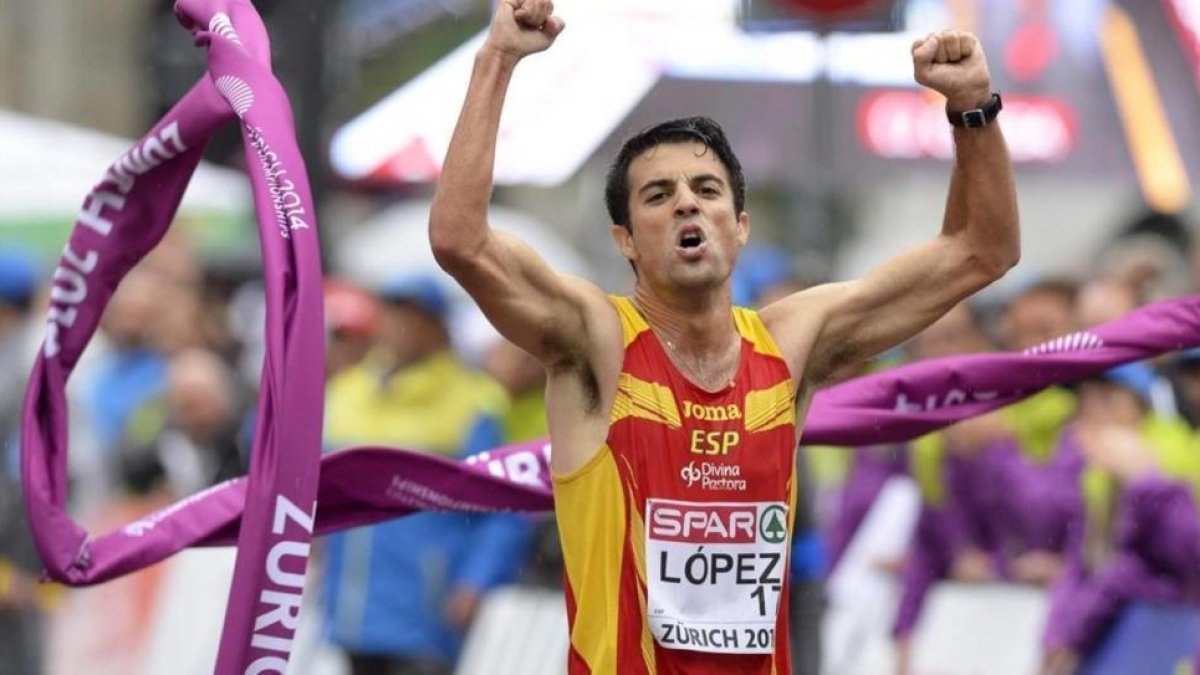 Miguel Ángel López ya es campeón de Europa (foto) y del mundo de 20 kilómetros marcha. En Río busca la triple corona.-WALTER BIERI