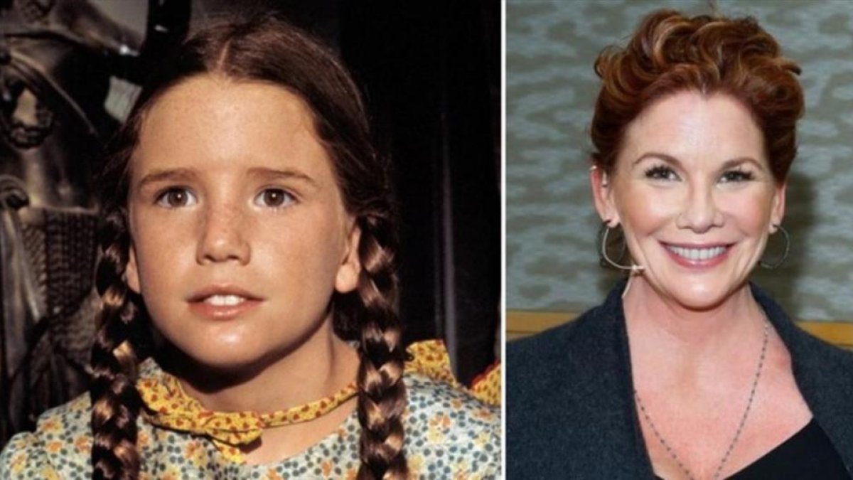 Melissa Gilbert, cuando era la niña que interpretaba a Laura Ingalls en 'La casa de la pradera', y en la actualidad, a los 51 años.-