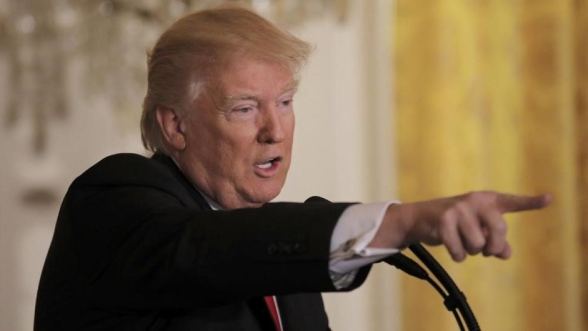 Donald Trump, en la rueda de prensa en la Casa Blanca.-CARLOS BARRIA