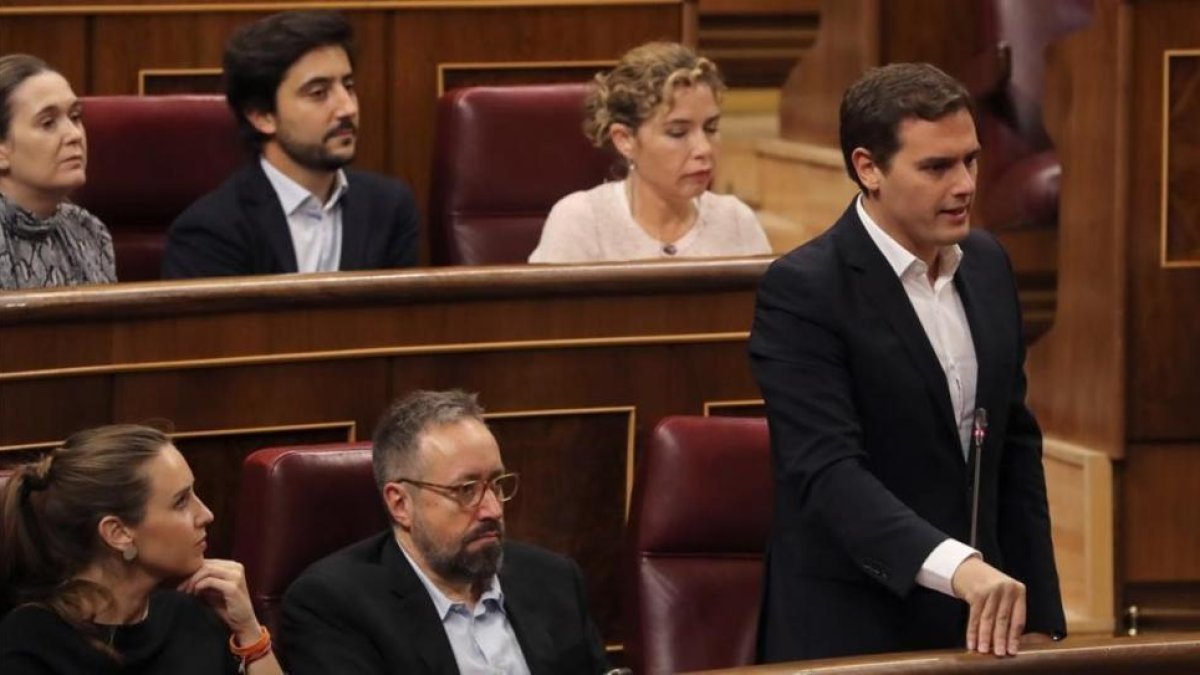 Albert Rivera, este miércoles en el Congreso durante la sesión de control al Gobierno.-/ PERIODICO (EFE / BALLESTEROS)