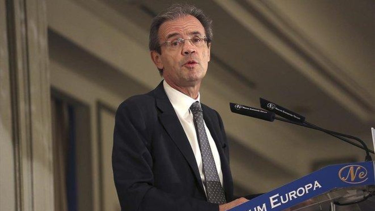 Jordi Gual, presidente de CaixaBank, esta mañana en el Foro Nueva Economía.-DAVID CASTRO