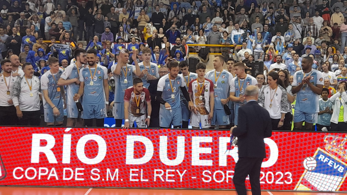 El Río Duero Voley Soria, campeón de la Copa del Rey de voleibol 2023. MARIO TEJEDOR