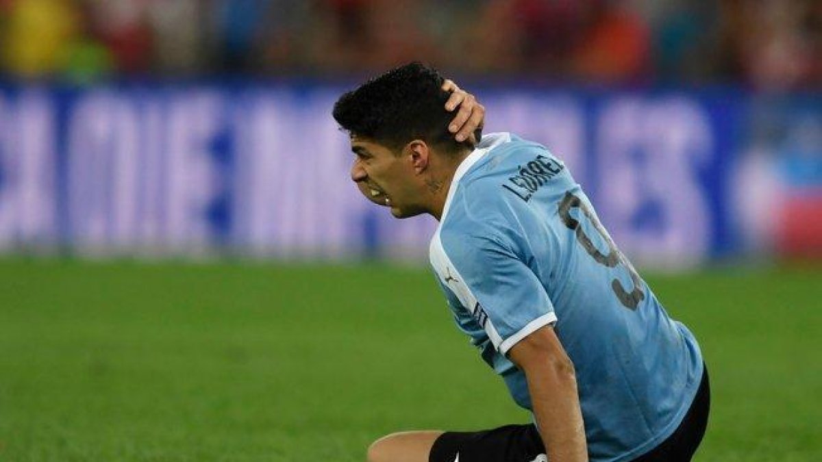 Luis Suárez, durante el partido Uruguay-Chile.-MAURO PIMENTEL