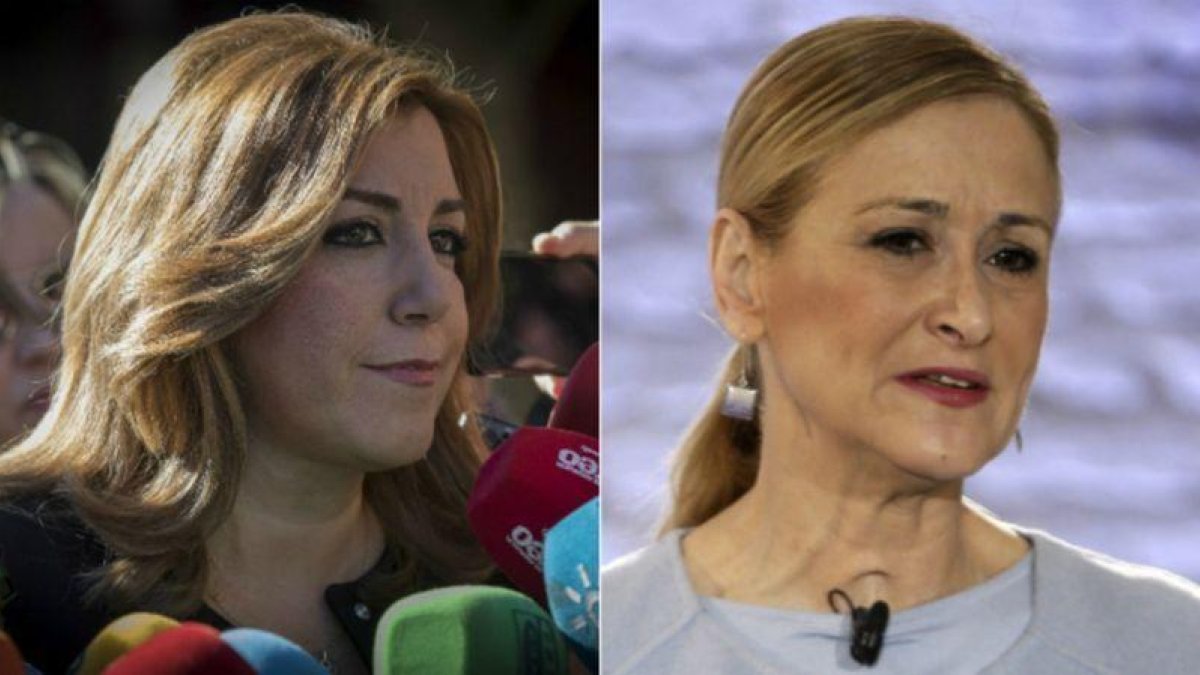 La presidenta de Andalucía, Susana Díaz (izquierda) y la de la Comunidad de Madrid, Cristina Cifuentes.-EFE