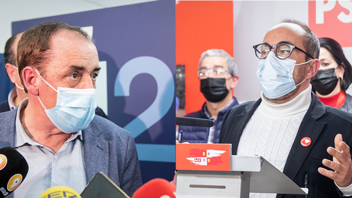 Serrano y Rey en sus respectivas comparecencias la noche electoral. GONZALO MONTESEGURO