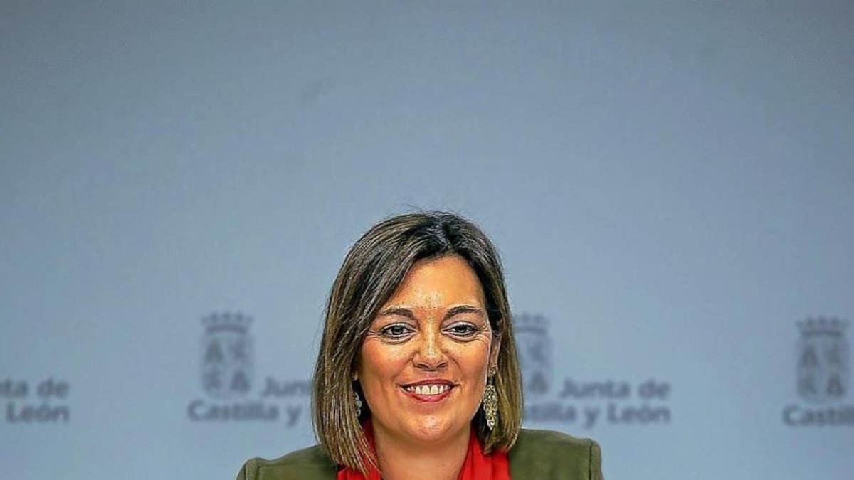 Milagros Marcos, en su comparecencia al término del Consejo de Gobierno.-ICAL
