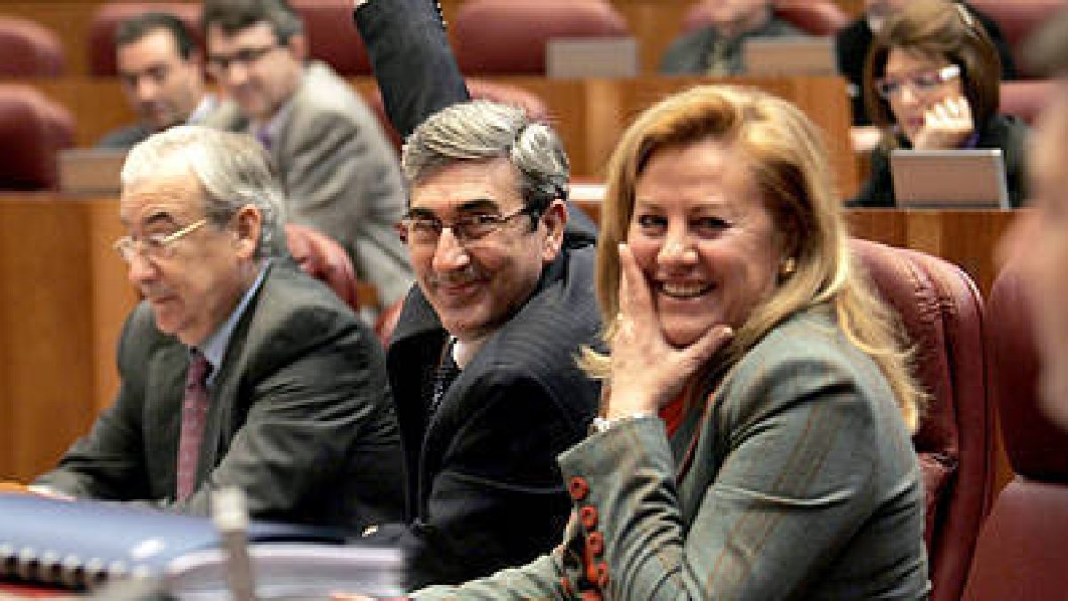 El grupo parlamentario popular durante el pleno de ayer. / ICAL-
