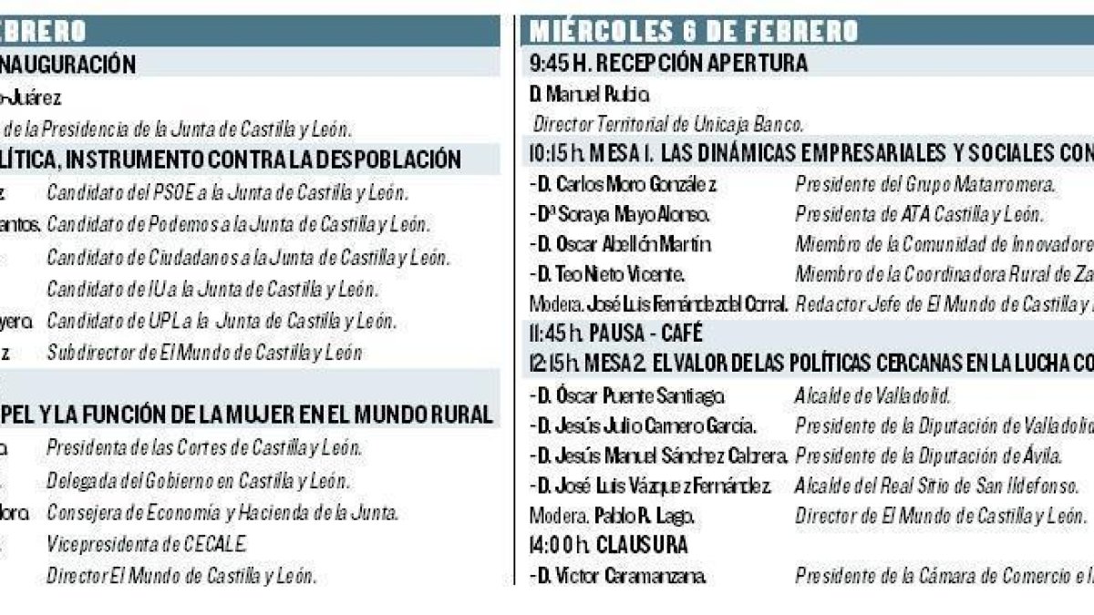 El Mundo reúne a los primeros espadas de la política para debatir sobre despoblación --