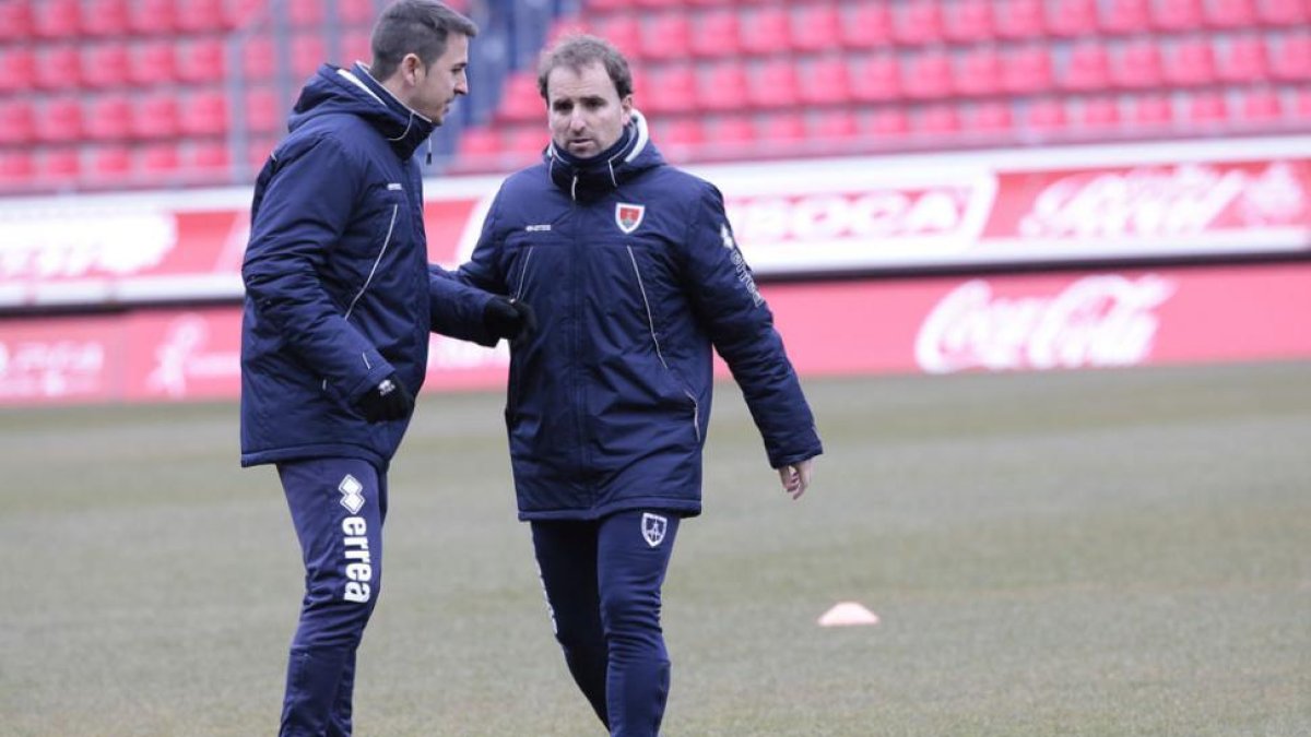 Jagoba Arrasate, durante uno de los entrenamientos del Numancia.-MARIO TEJEDOR