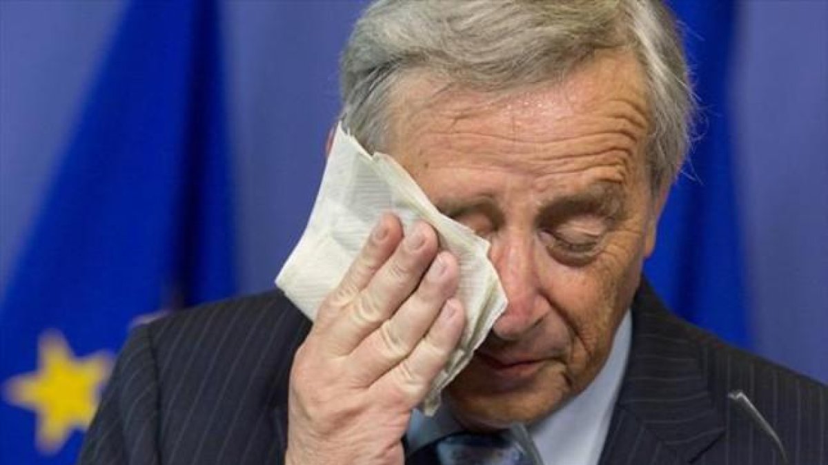 Jean-Claude Juncker, durante una conferencia de prensa en Bruselas.-AP