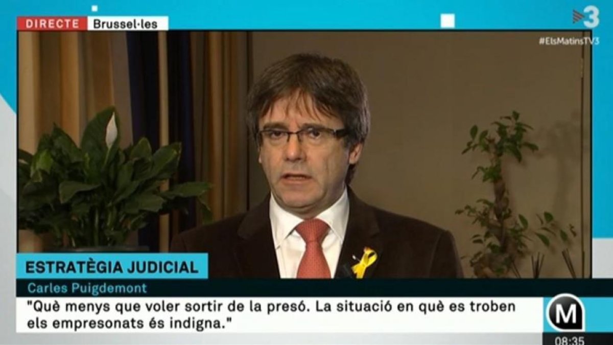 Carles Puigdemont entrevistado en Els matins de TV3.-EL PERIÓDICO