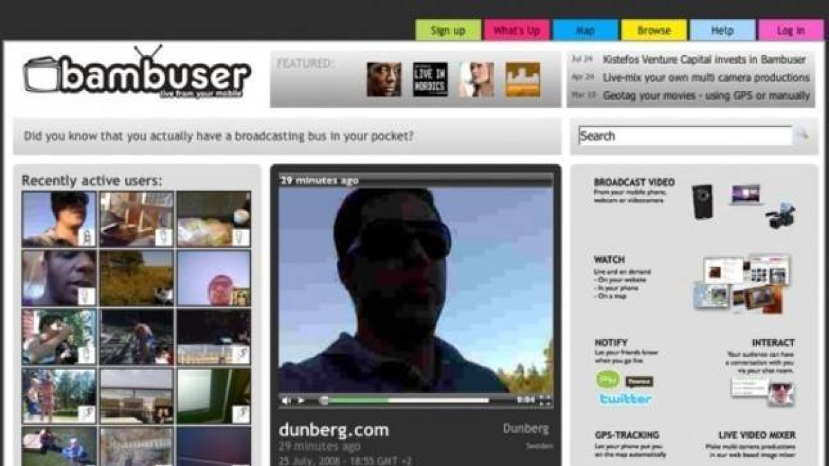 Bambuser, 'app' móvil para vídeos en directo.-