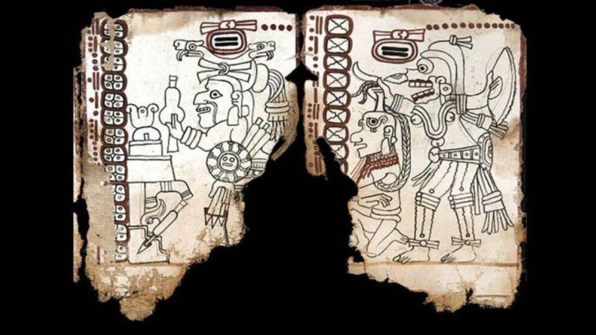 Un fragmento del Códice Maya de México.-EL PERIÓDICO