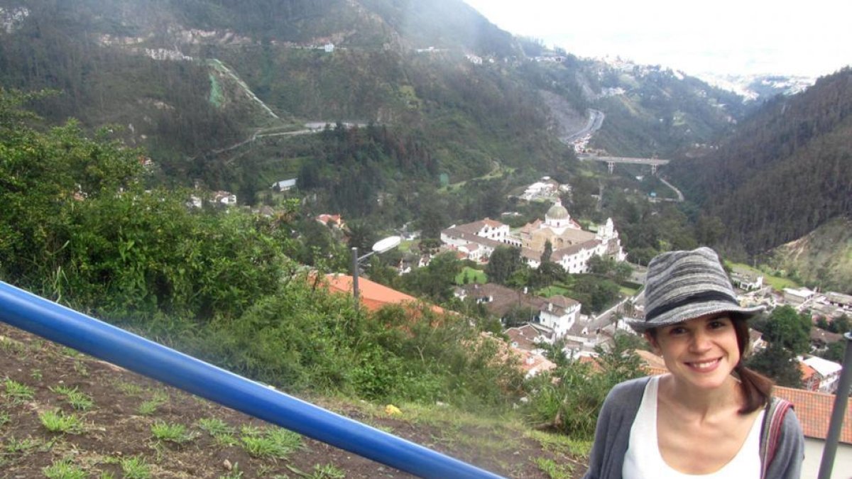 La soriana con la ciudad de Quito al fondo.-