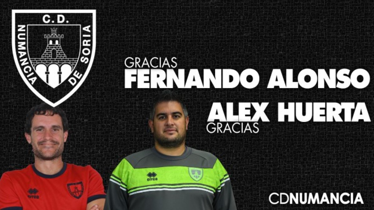 Fernando Alonso y Álex Huerta no seguirán en las filas numantinas. HDS