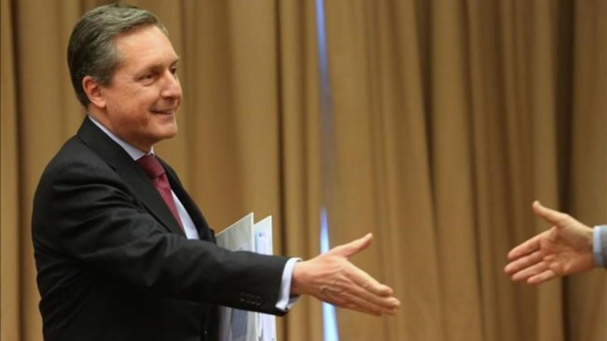 El director de la Agencia Tributaria, Santiago Menéndez, en la Comisión de Presupuestos del Congreso de los Diputados.-JUAN MANUEL PRATS