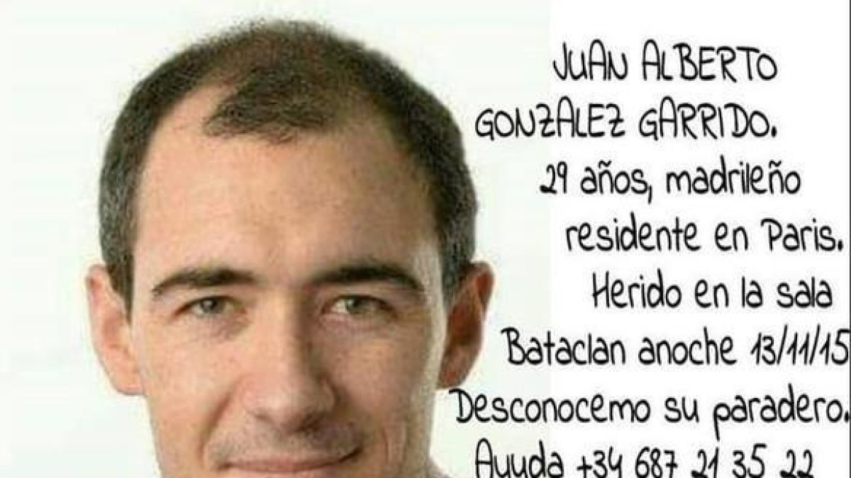 Datos del español desaparecido tras el ataque terrorista en la sala Bataclan.-TWITTER