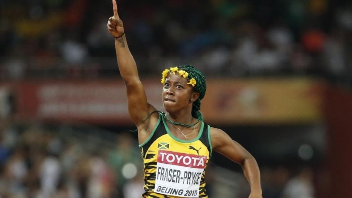 Shelly-Ann Fraser-Pryce, abandera de Jamaica y émula de Usain Bolt en la velocidad.-REUTERS / LUCY NICHOLSON