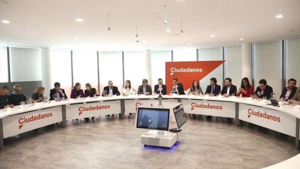 Reunión del Comité Ejecutivo de Ciudadanos presidido por el presidente, Albert Rivera, el pasado 18 de febrero.-DAVID CASTRO