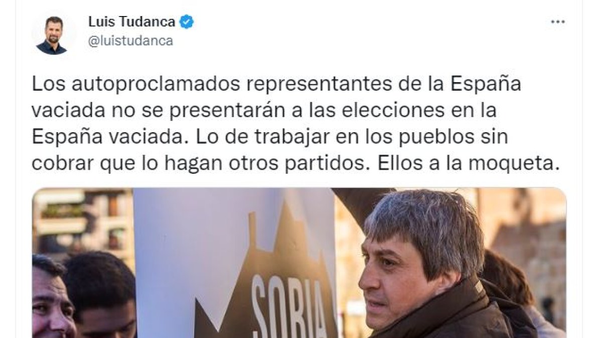 Mensaje lanzado por Tudanca en sus redes sociales. HDS