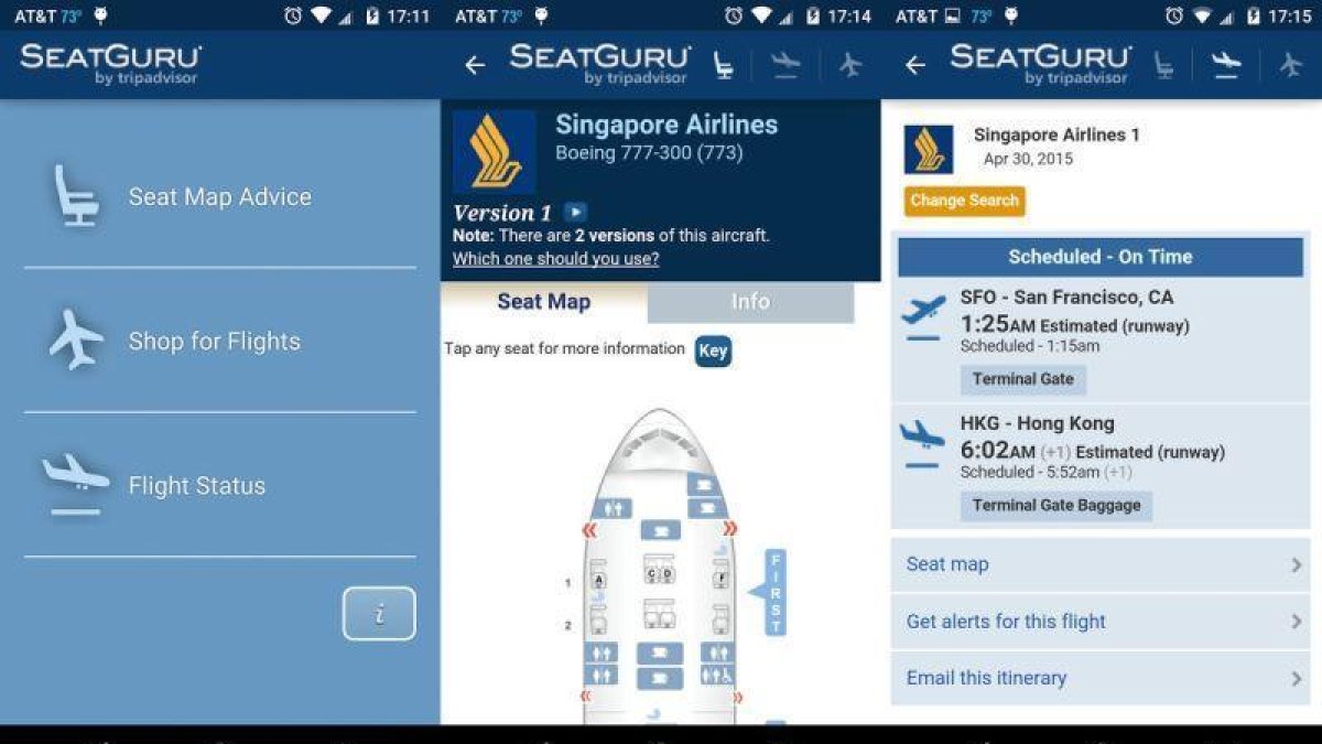 La aplicación Seatguru.-EL PERIÓDICO