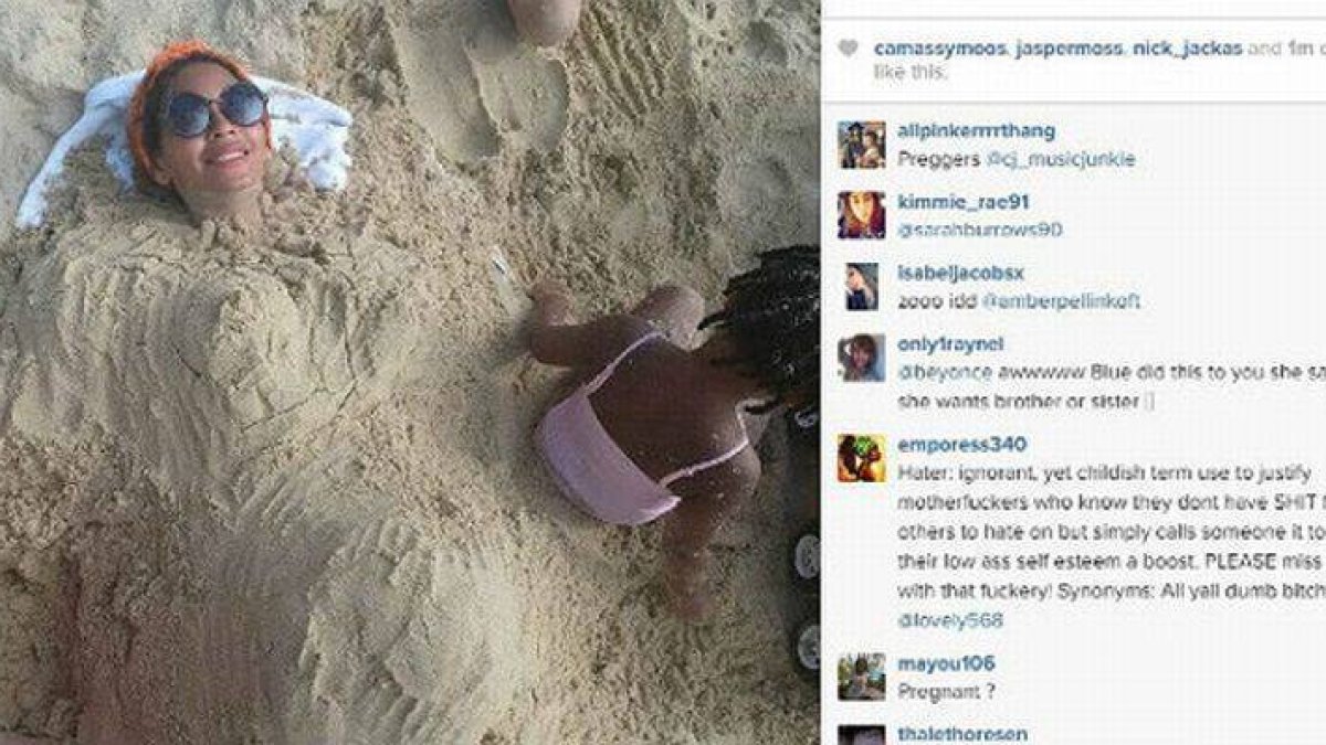 La foto que ha publicado Beyoncé este fin de semana y que ha disparado los rumores sobre su posible nuevo embarazo.-
