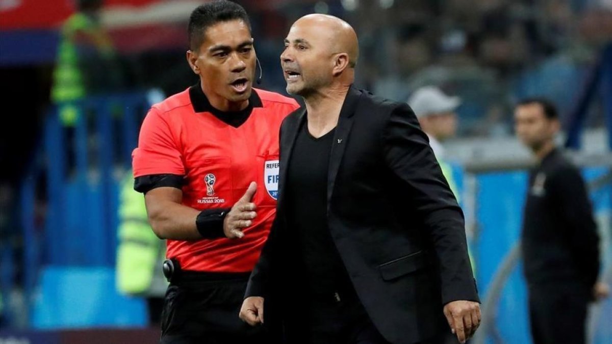 Jorge Sampaoli durante el encuentro ante Croacia-KIKO HUESCA