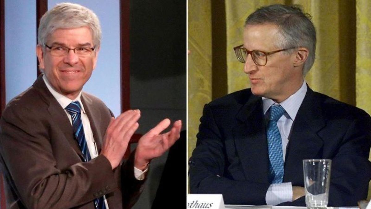 Paul Romer (izquierda) y William Nordhaus, Nobel de Ecnomía del 2018.-EL PERIÓDICO
