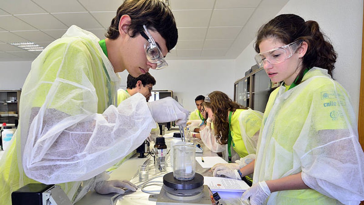 Alumnos del Campus de Profundización Científica el viernes en elIES Castilla. / REPORTAJE GRÁFICO: ÁLVARO MARTÍNEZ-