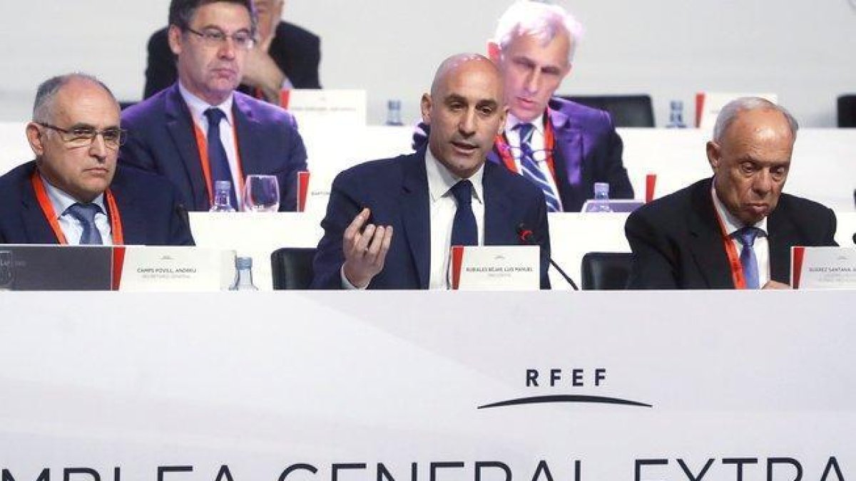 Rubiales en una asamblea de la Federación. HDS