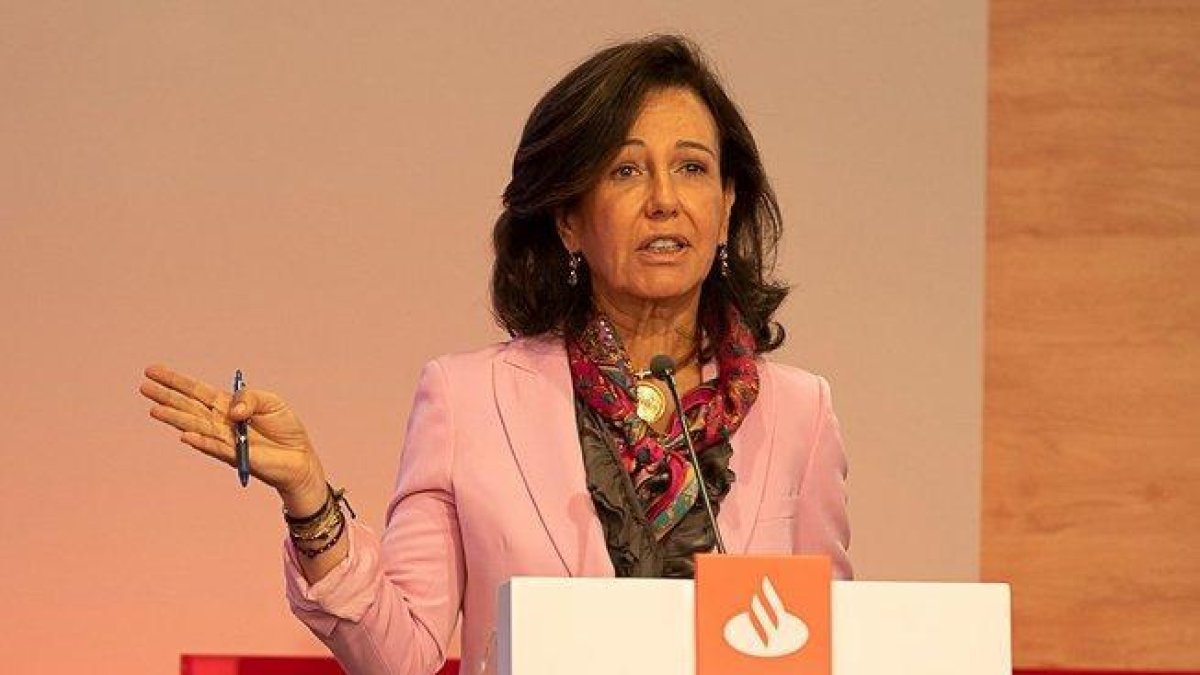 Ana Botín en el ’Investor Day’ celebrado en Londres hace unos días.-