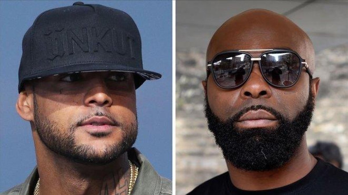 Booba (izquierda) y Kaaris.-AFP