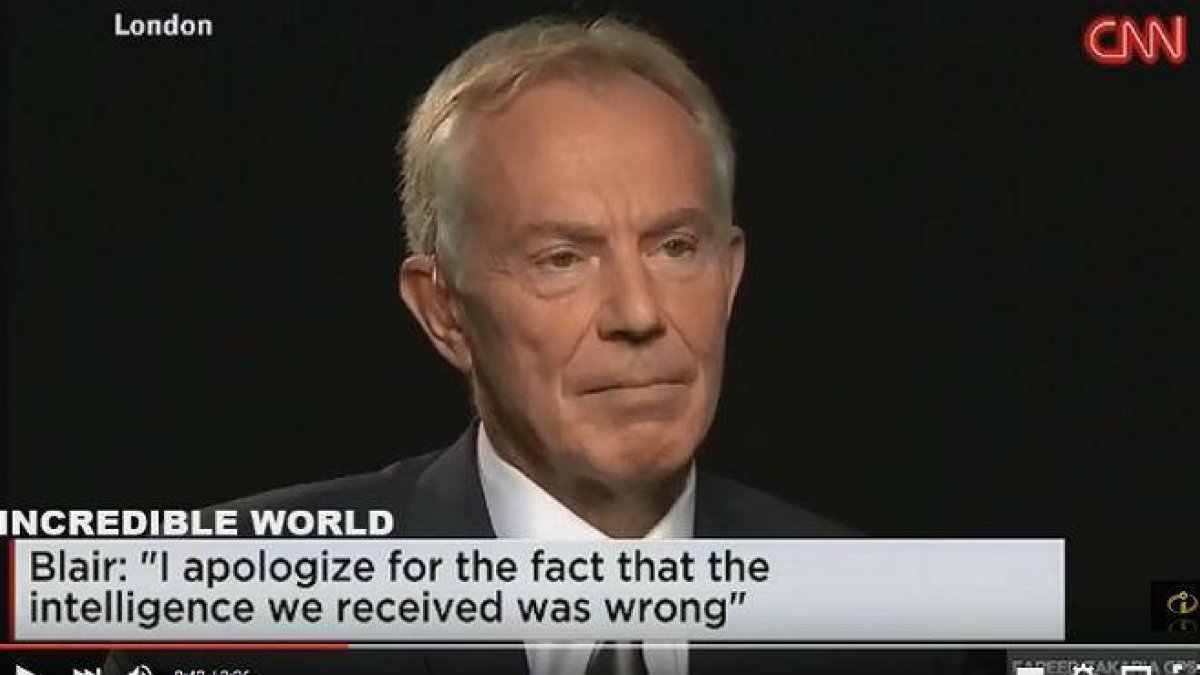 Tony Blair, durante la entrevista con la CNN-YOUTUBE