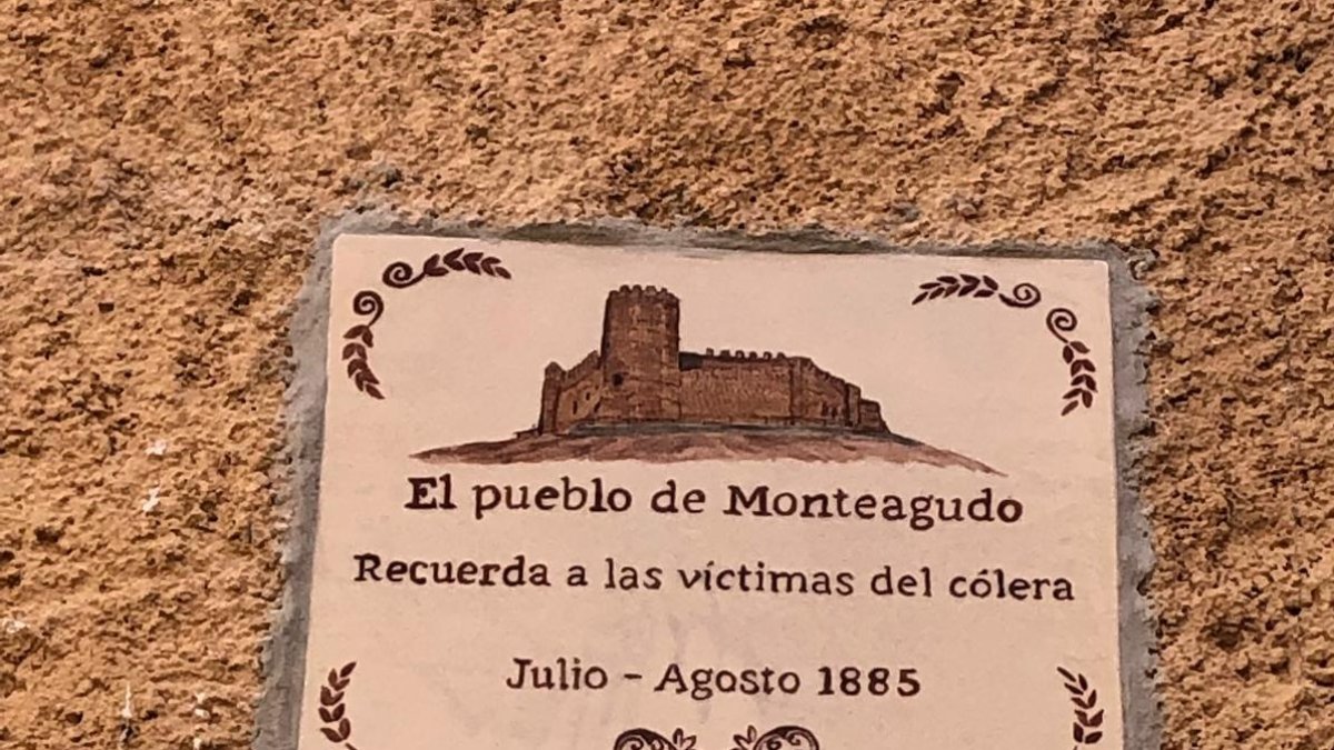 Imagen de la placa colocada en Monteagudo.-HDS