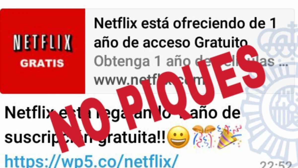 Captura de pantalla del bulo de Netflix gratis en Whatsapp.-
