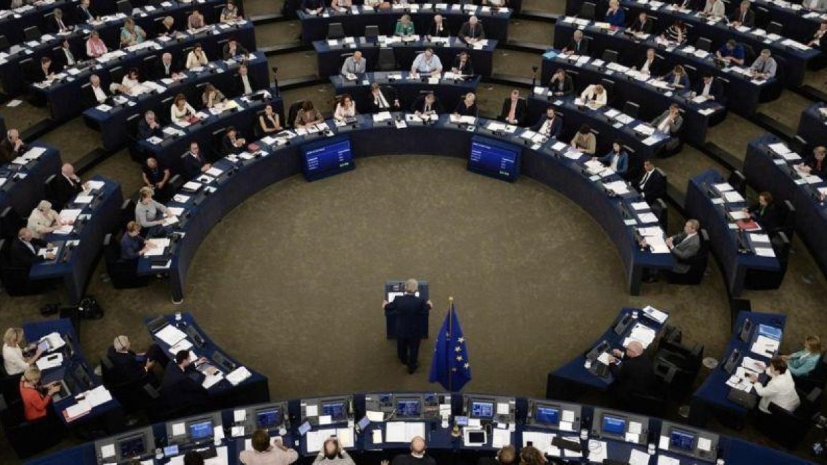 El presidente de la Comisión Europea, Jean-Claude Juncker, en su discurso sobre el estado de la Unión Europea.-FREDERICK FLORIN