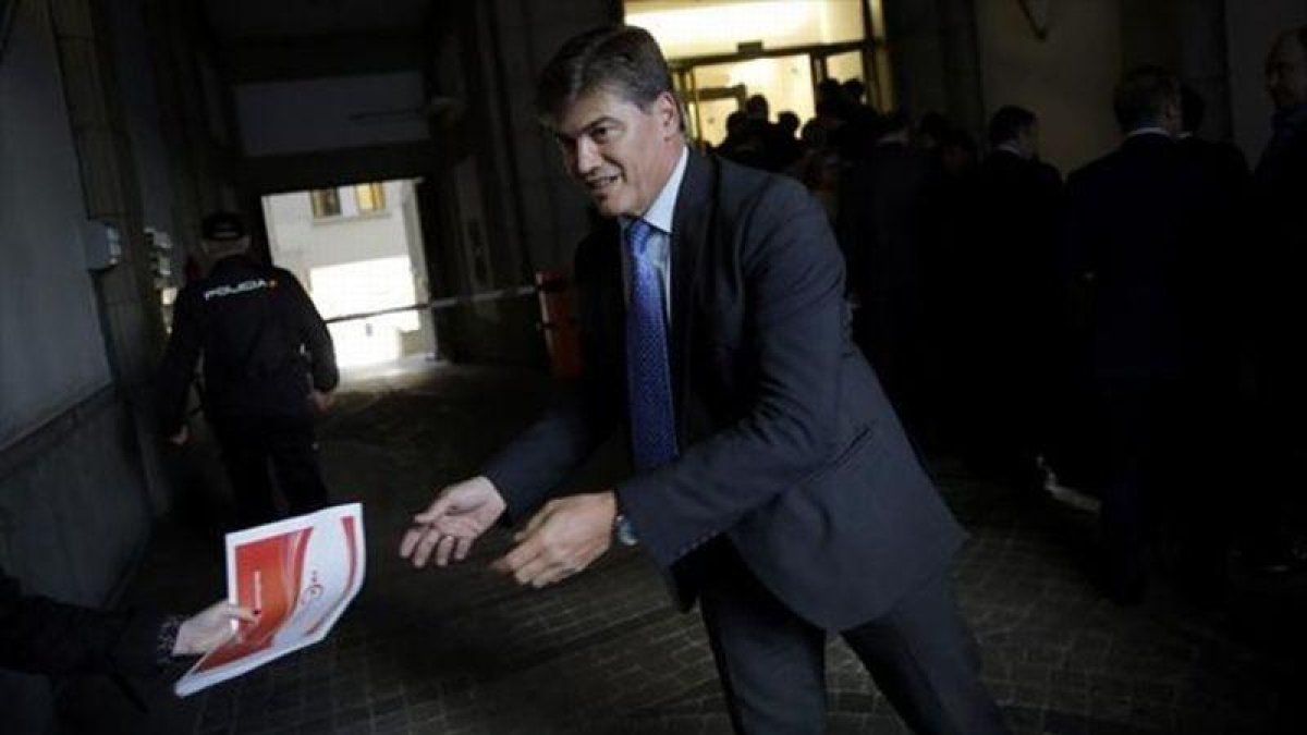 Antoni Cañete, presidente de la Plataforma de Morosidad, ayer.-JOSÉ LUIS ROCA