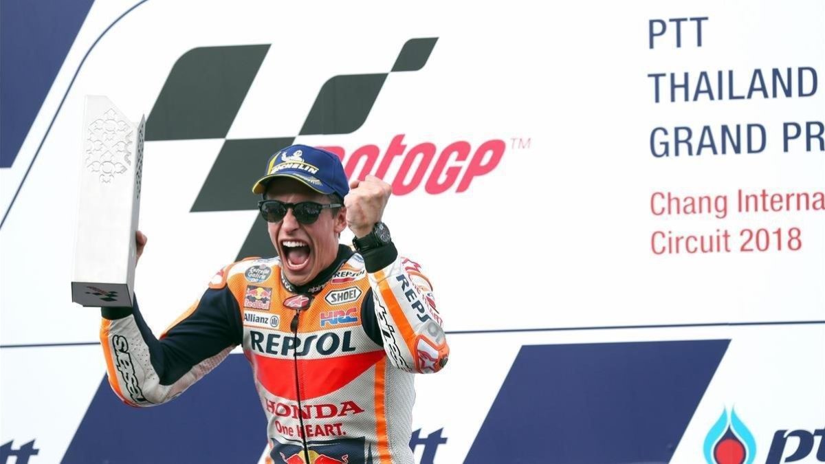 Márquez, eufórico en Tailandia-EFE / EPA RUNGROJ YONGRIT