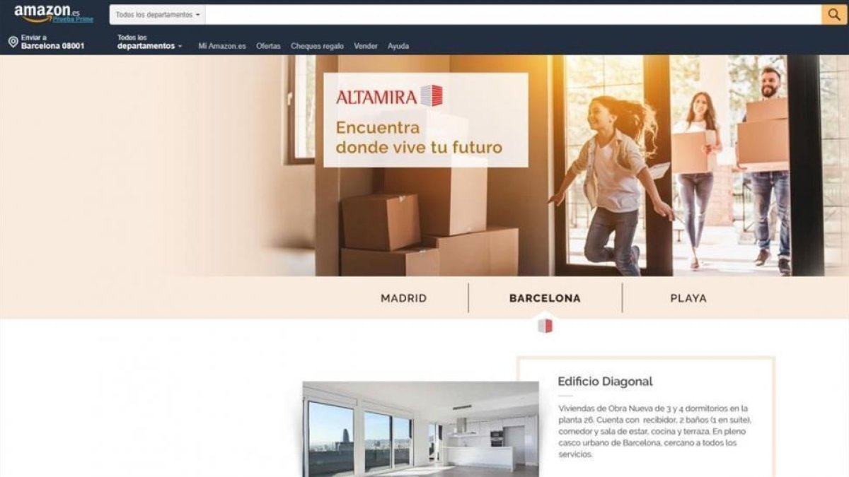 Altamira vende viviendas a través de Amazon.-EL PERIÓDICO