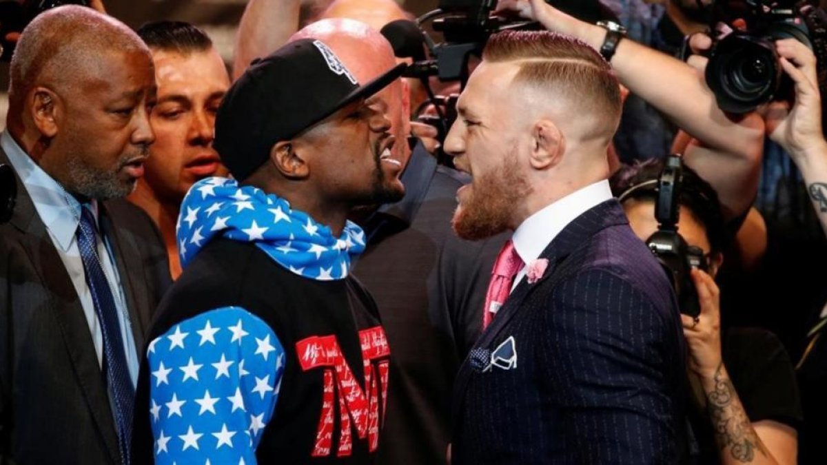 Floyd Mayweather y Conor McGregor, en Los Ángeles.-REUTERS / LUCY NICHOLSON