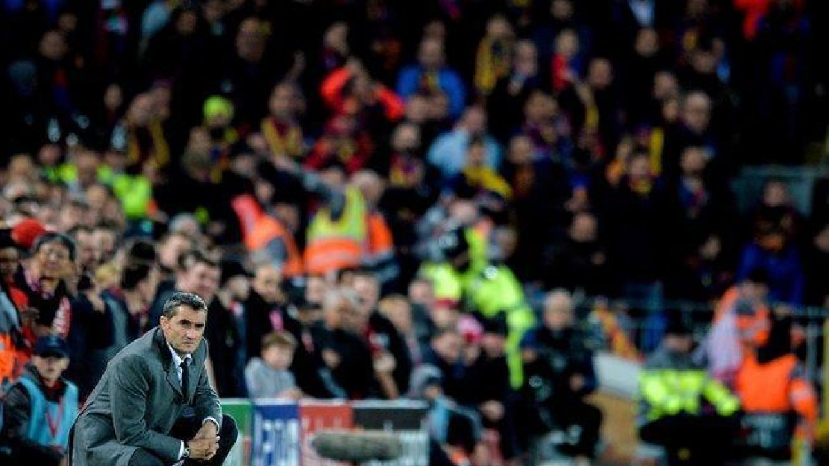 Ernesto Valverde, en Liverpool.-EPA
