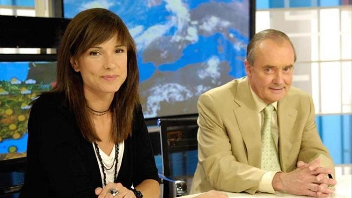 Con José Antonio Maldonado, en sus primeros meses en TVE.-TVE