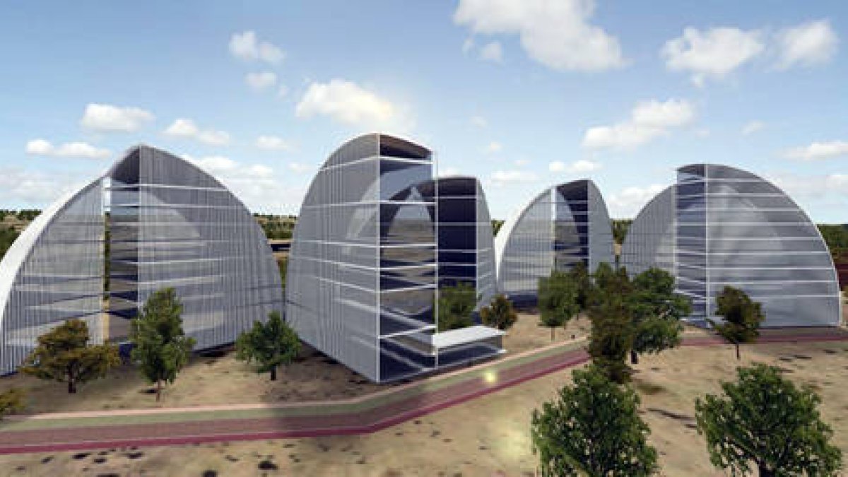 Imagen de las cúpulas de la ciudad del Medio Ambiente ubicada en Garray. / CONSORCIO CMA-