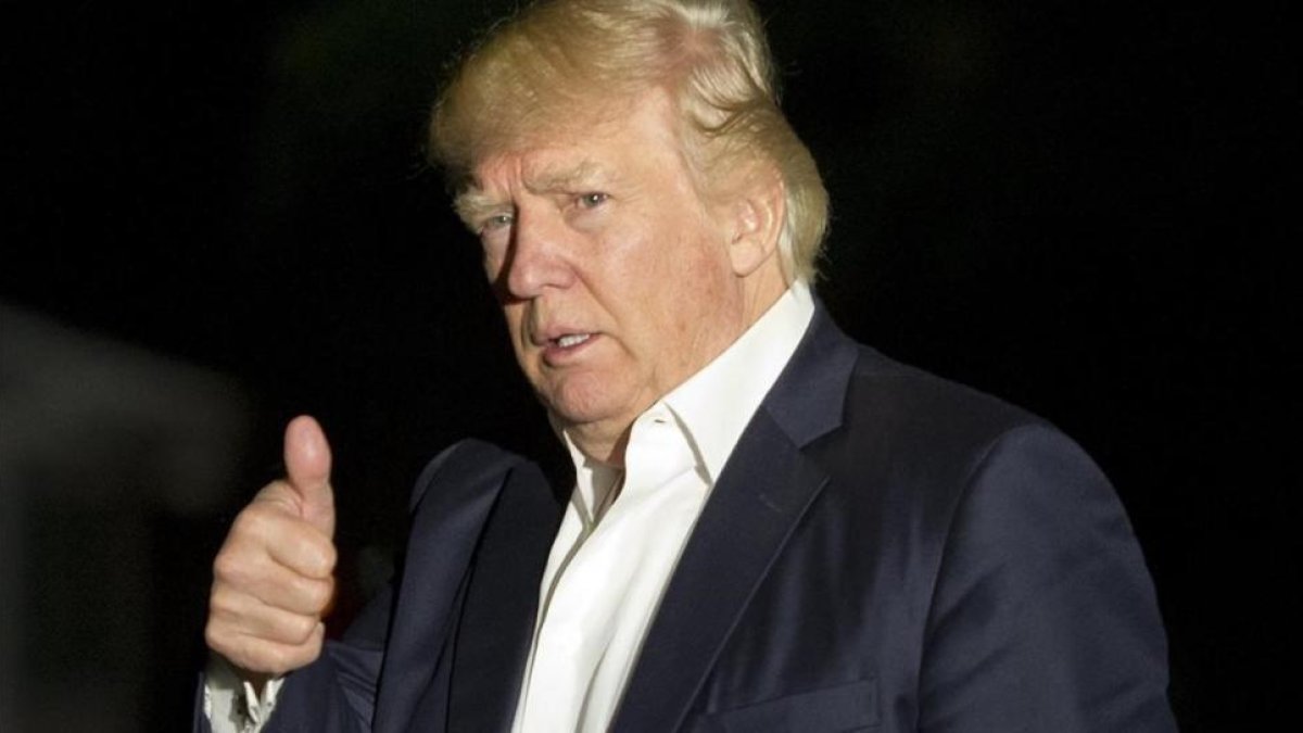 El presidente estadounidense, Donald Trump, el pasado domingo en Washington.-RON SACHS POOL