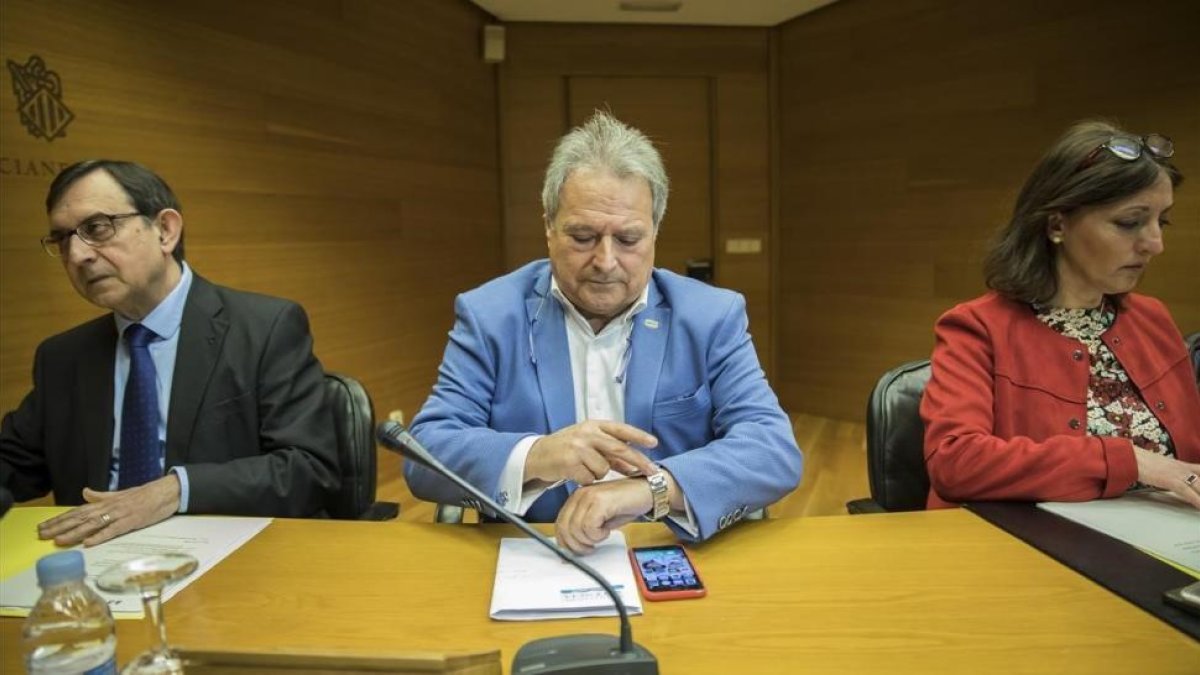 Alfonso Rus, este jueves, en la comisión de investigación de las Corts valencianas.-MIGUEL LORENZO