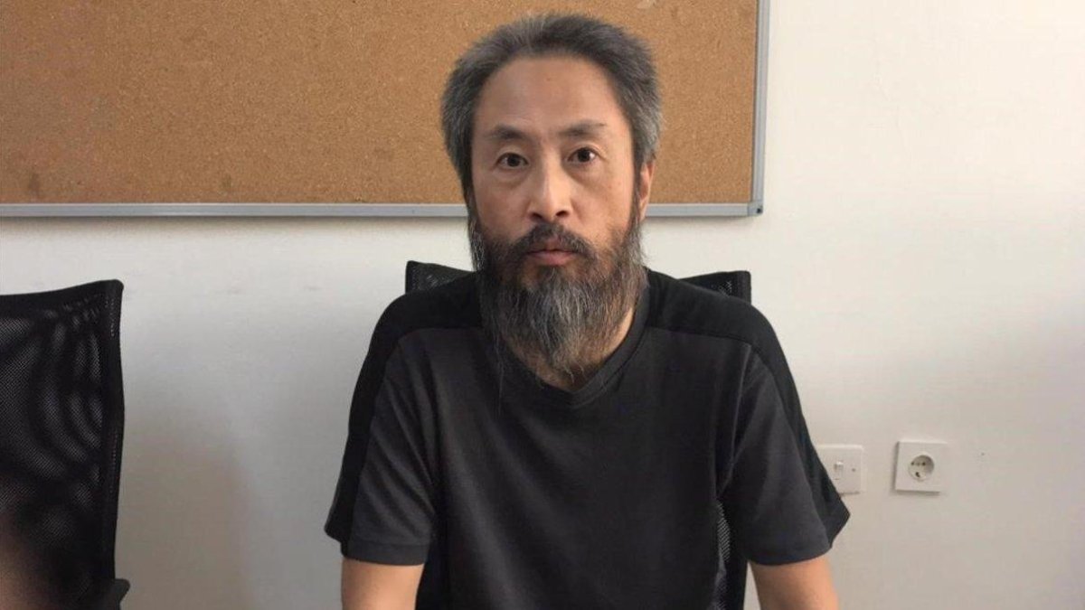 El periodista Jumpei Yasuda posa para los medios en Hatay.-