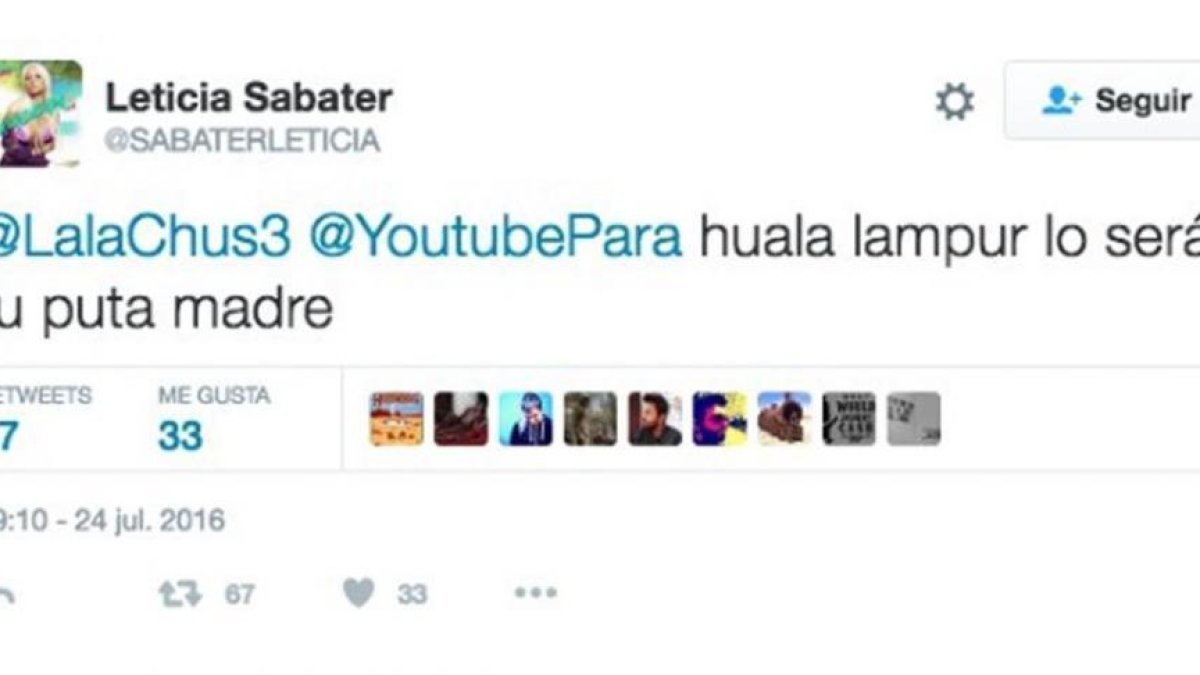 El tweet indonesio de Leticia Sabater-