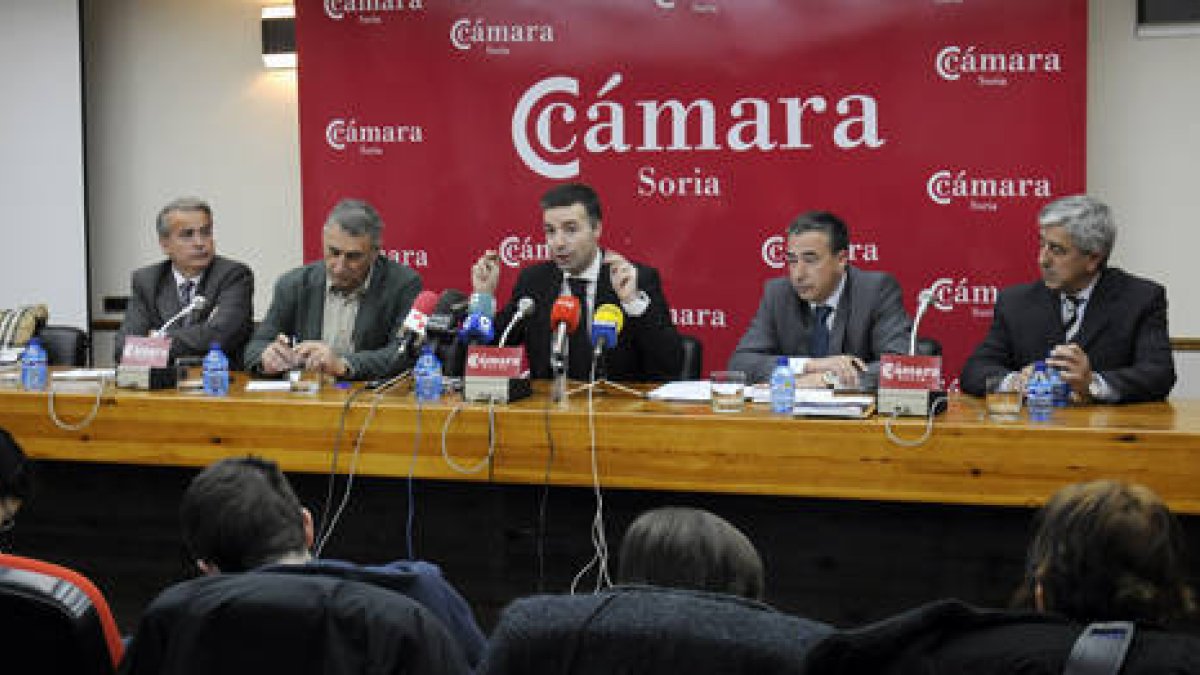 Responsables de Promociones San Leonardo en la presentación de la sociedad. / V. G. -