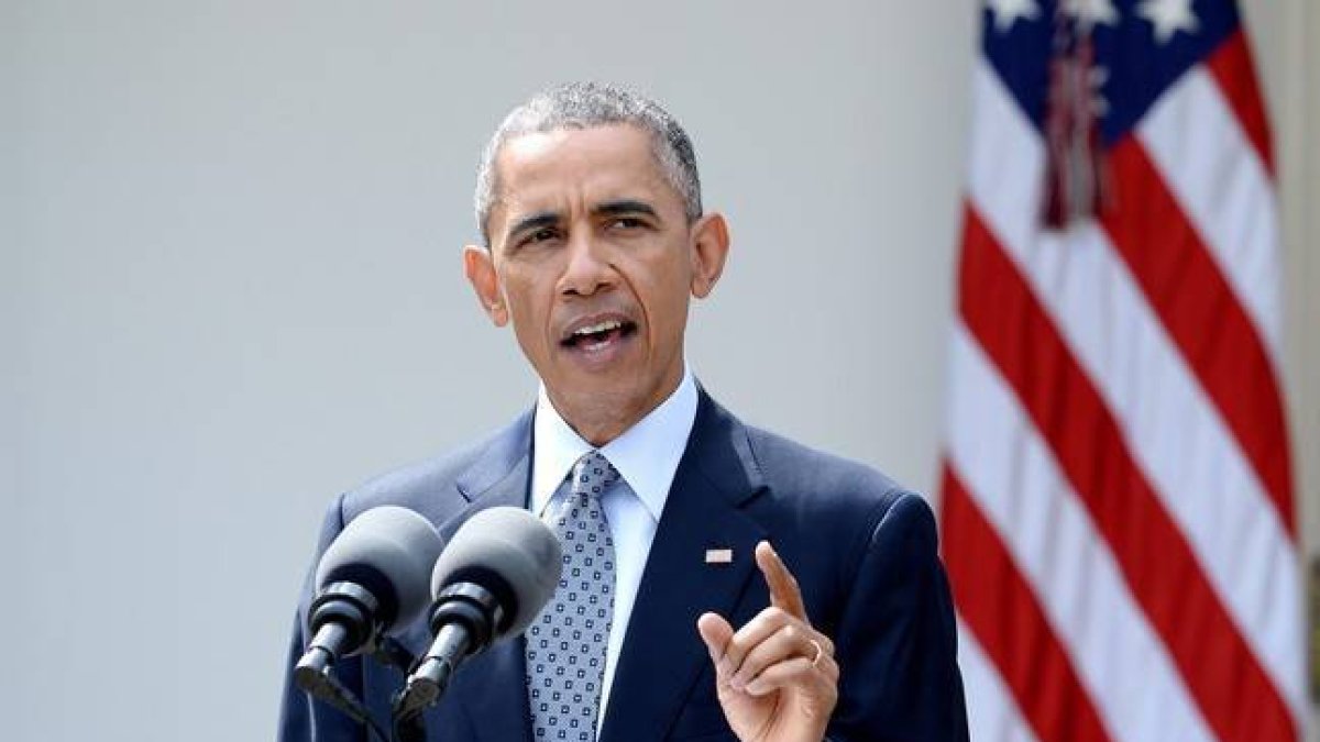 El presidente de EEUU, Barack Obama, durante la conferencia de prensa en la Casa Blanca, Washington.-Foto: OLIVER DOULIERY / EFE